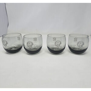 Washington Redkins Vintage 1970s NFL Hi-Ball Etched Glasses ~ Set of 4